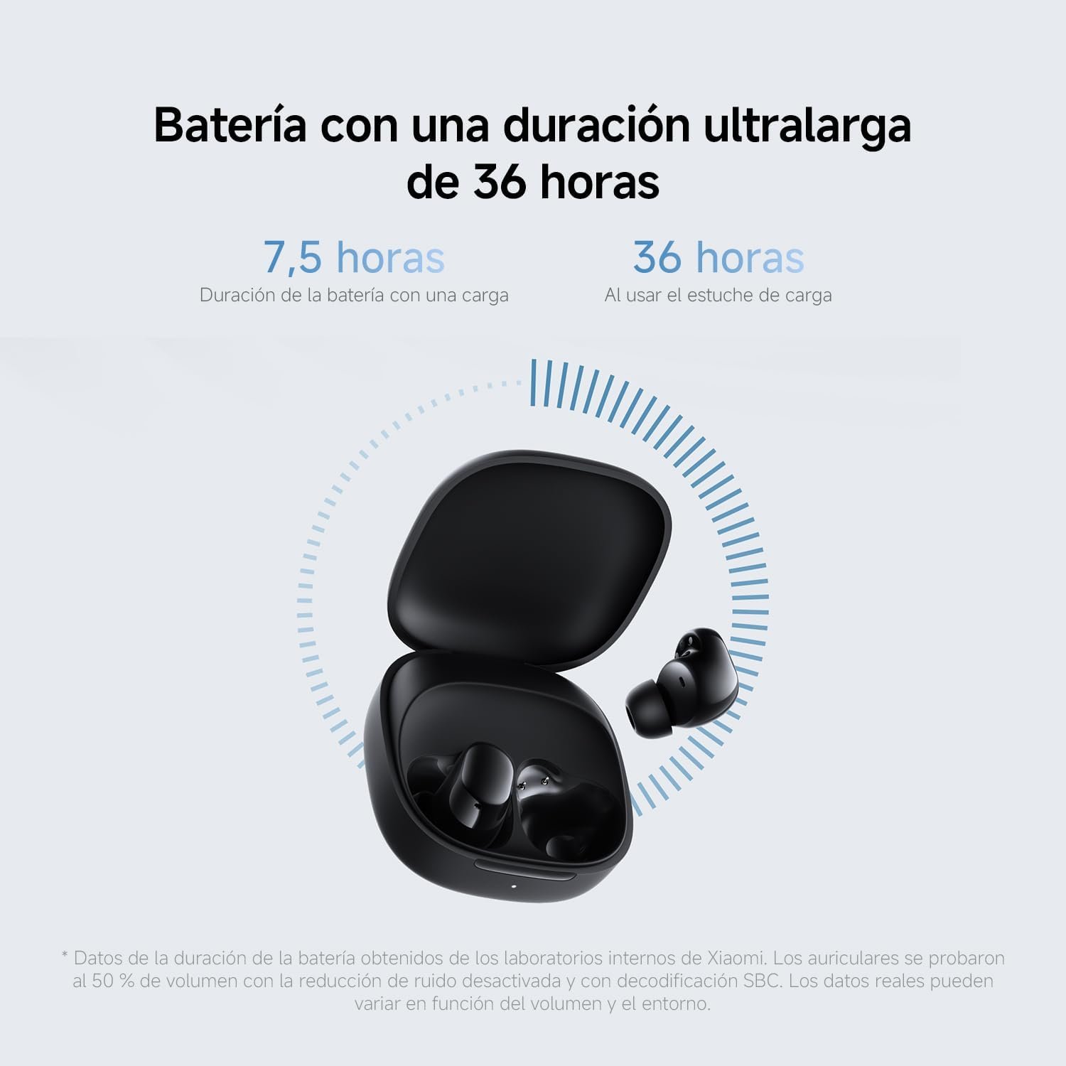 XIAOMI Redmi Buds 6 Play - Auriculares inalámbricos, cancelación de Ruido, Ligeros, hasta 36 Horas de autonomía, Bluetooth 5.4, Blanco (Versión ES) - Imagen 6