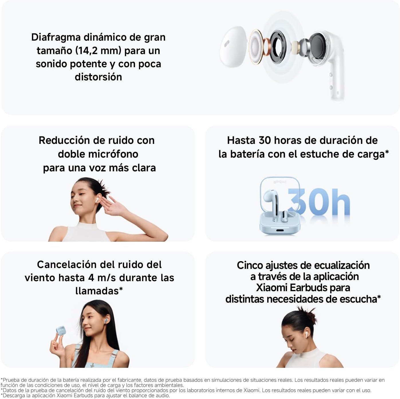 XIAOMI Redmi Buds 6 Active - Auriculares inalámbricos, cancelación de Ruido, Ligeros, hasta 36 Horas de autonomía, Bluetooth 5.4, Negro (Versión ES) - Imagen 10
